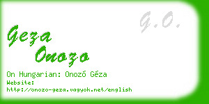 geza onozo business card